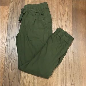 J Crew Linen-Cotton Drawstring Jogger Pants